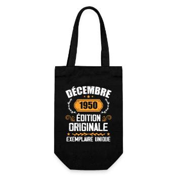 Anniversaire Cadeau Millésime Décembre 1950 - 195 - Sac à bouteille - noir - Devant