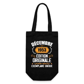 Anniversaire Cadeau Millésime Décembre 1953 - 195 - Sac à bouteille - noir - Devant