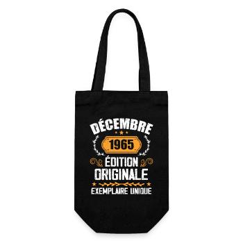 Anniversaire Cadeau Millésime Décembre 1965 - 196 - Sac à bouteille - noir - Devant