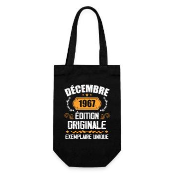 Anniversaire Cadeau Millésime Décembre 1967 - 196 - Sac à bouteille - noir - Devant