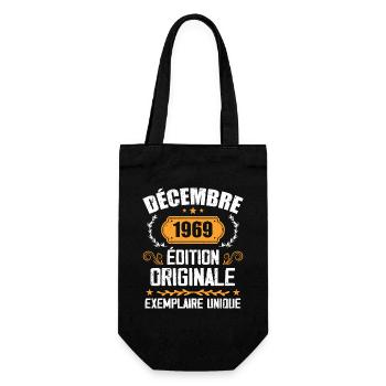 Anniversaire Cadeau Millésime Décembre 1969 - 196 - Sac à bouteille - noir - Devant