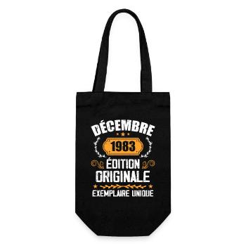 Anniversaire Cadeau Millésime Décembre 1983 - 198 - Sac à bouteille - noir - Devant