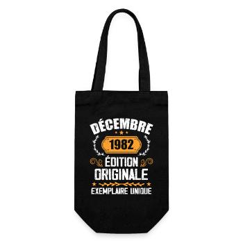 Anniversaire Cadeau Millésime Décembre 1982 - 198 - Sac à bouteille - noir - Devant