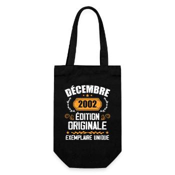 Anniversaire Cadeau Millésime Décembre 2002 - 200 - Sac à bouteille - noir - Devant