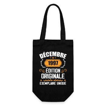 Anniversaire Cadeau Millésime Décembre 1997 - 199 - Sac à bouteille - noir - Devant