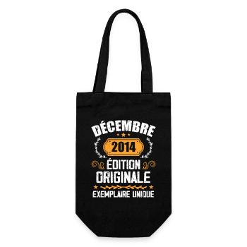 Anniversaire Cadeau Millésime Décembre 2014 - 201 - Sac à bouteille - noir - Devant