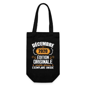 Anniversaire Cadeau Millésime Décembre 2020 - 202 - Sac à bouteille - noir - Devant