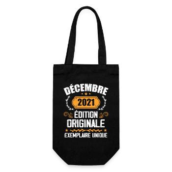 Anniversaire Cadeau Millésime Décembre 2021 - 202 - Sac à bouteille - noir - Devant