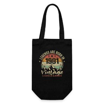 Die Legenden wurden in den Jahren 1981 - 1981 geboren - Geschenkbeutel für Flaschen - Schwarz - Vorne