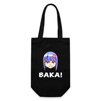 Angry Anime Face Emoji Baka! - Anime Shirt - Gift Bag for Bottles - black - Front