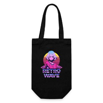 Retro Wave 80s Anime Girl – Anime Shirt - Gift Bag for Bottles - black - Front