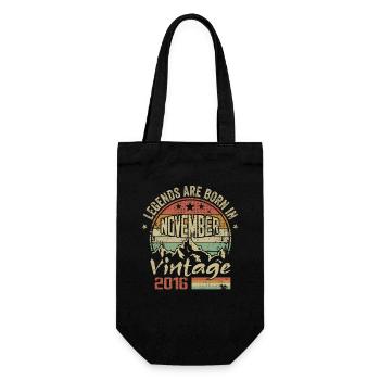 November 2016, Retro Vintage Geburtstagsgeschenk - Geschenkbeutel für Flaschen - Schwarz - Vorne