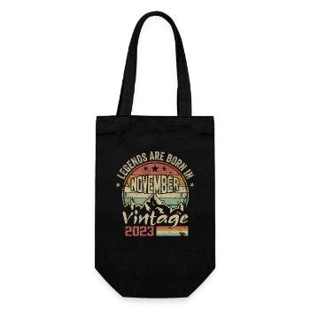 November 2023, Retro-Vintage-Geburtstagsgeschenk - Geschenkbeutel für Flaschen - Schwarz - Vorne