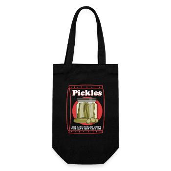 Gurken Gewürzgurken Kukumer Pickle Gurke Geschenk - Geschenkbeutel für Flaschen - Schwarz - Vorne
