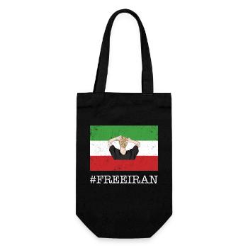 New Iranian Flag No Hijab Female Fist Support - Gift Bag for Bottles - black - Front
