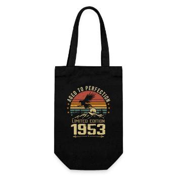1953 Original Vintage Retro 1953 Anniversary - Gift Bag for Bottles - black - Front