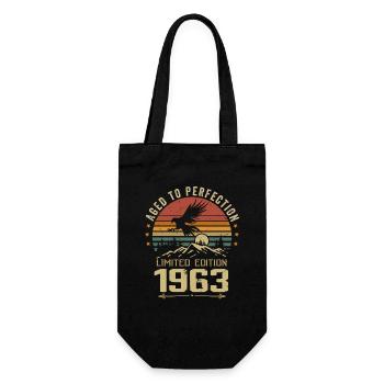 1963 Original Vintage Retro 1963 Jubiläum - Geschenkbeutel für Flaschen - Schwarz - Vorne