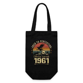1961 Original Vintage Retro 1961 Anniversary - Gift Bag for Bottles - black - Front