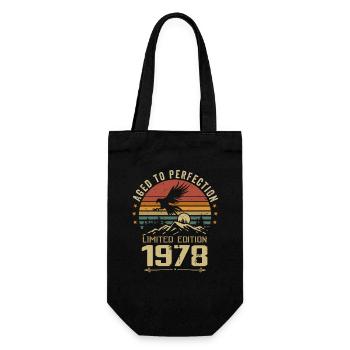 1978 Original Vintage Retro 1978 Anniversary - Gift Bag for Bottles - black - Front