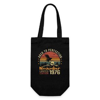 Die Legenden wurden im November 1976 - 1976 geboren - Geschenkbeutel für Flaschen - Schwarz - Vorne