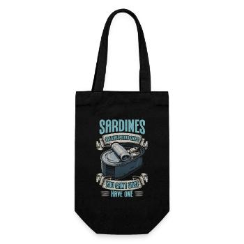 Sardines European Atlantic Sardine Gift - Gift Bag for Bottles - black - Front