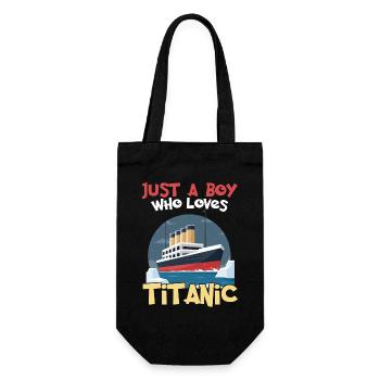 Titanic Ship Boys, die die RMS Titanic einfach lieben - Geschenkbeutel für Flaschen - Schwarz - Vorne
