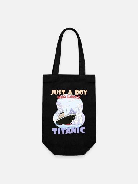Titanic Ship Boys, die die RMS Titanic einfach lieben - Geschenkbeutel für Flaschen - Schwarz