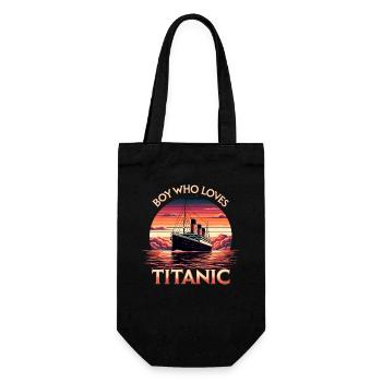 Boys who loves the Titanic - Gift Bag for Bottles - black - Front