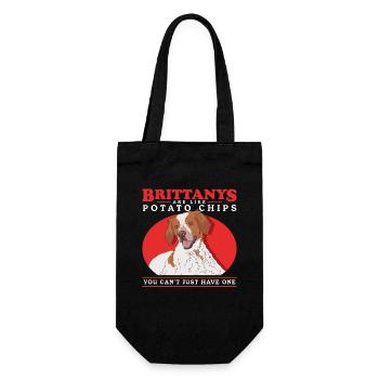 Brittany Epagneul Breton Vorstehhund Geschenk - Geschenkbeutel für Flaschen - Schwarz - Vorne