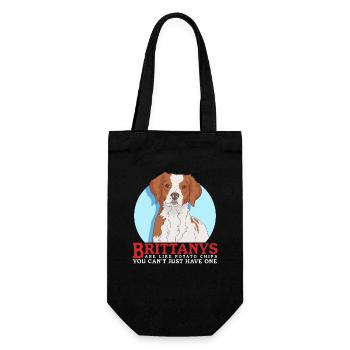 Brittany Epagneul Breton Vorstehhunde Geschenk - Geschenkbeutel für Flaschen - Schwarz - Vorne