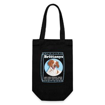 Brittany Epagneul Breton Hund Geschenk - Geschenkbeutel für Flaschen - Schwarz - Vorne