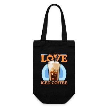 Iced Coffee Iced Coffee Coffee Lover Gift - Gift Bag for Bottles - black - Front