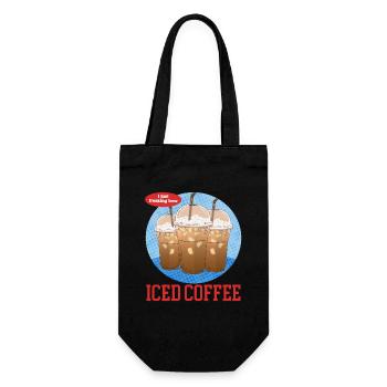 Iced Coffee Coffee Lover Iced Coffee Gift - Gift Bag for Bottles - black - Front