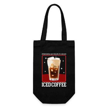 Iced Coffee | Coffee Lover Gift - Gift Bag for Bottles - black - Front