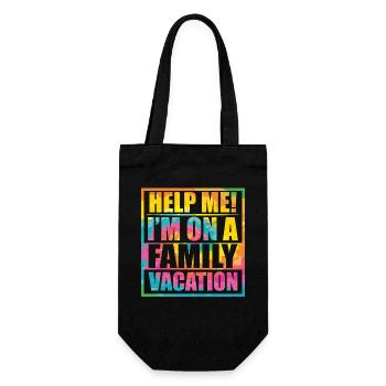 Hilfe, Ich Bin Im Familienurlaub - Geschenkbeutel für Flaschen - Schwarz - Vorne