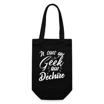 Je suis un geek qui déchire - Sac à bouteille - noir - Devant