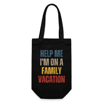 Hilfe, Ich Bin Im Familienurlaub - Geschenkbeutel für Flaschen - Schwarz - Vorne