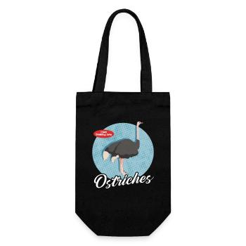 Strauß Vogel Strauße Straußenliebhaber Geschenk - Geschenkbeutel für Flaschen - Schwarz - Vorne