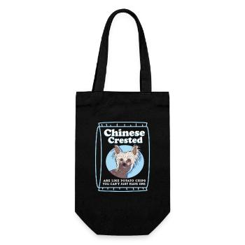 Chinesischer Schopfhund Chinese Cresteds Geschenk - Geschenkbeutel für Flaschen - Schwarz - Vorne