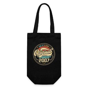 Original 2007 Jahrgang - 2007 Geburtstagsgeschenk - Geschenkbeutel für Flaschen - Schwarz - Vorne