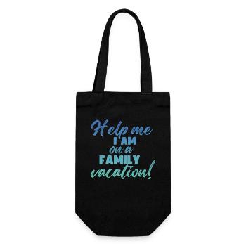 Hilfe, Ich Bin Im Familienurlaub - Geschenkbeutel für Flaschen - Schwarz - Vorne