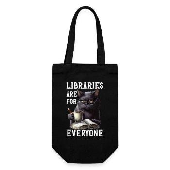 Libraries are for everyone Librarian - Gift Bag for Bottles - black - Front