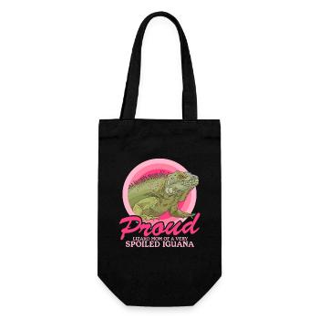 Leguan Mom | Reptilien Eidechse Leguane Geschenk - Geschenkbeutel für Flaschen - Schwarz - Vorne