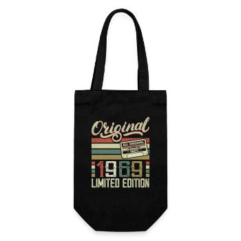 Vintage 1969 Retro Birthday Gift 1969 - Gift Bag for Bottles - black - Front