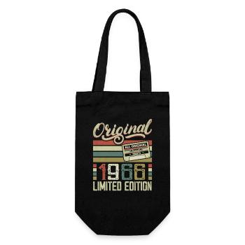 Vintage 1966 Retro Birthday Gift 1966 - Gift Bag for Bottles - black - Front