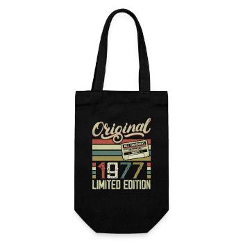 Jahrgang 1977 Retro Geburtstagsgeschenk 1977 - Geschenkbeutel für Flaschen - Schwarz - Vorne