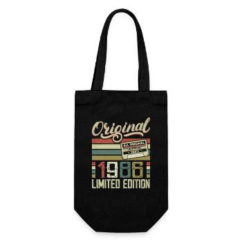 Vintage 1986 Retro Birthday Gift 1986 - Gift Bag for Bottles - black - Front