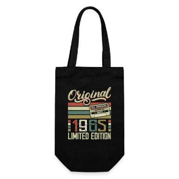 Vintage 1965 Retro Birthday Gift 1965 - Gift Bag for Bottles - black - Front