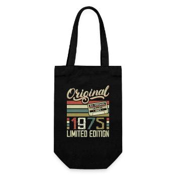 Jahrgang 1975 Retro Geburtstagsgeschenk 1975 - Geschenkbeutel für Flaschen - Schwarz - Vorne