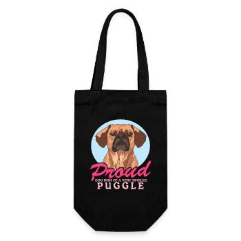 Puggle Mom Dog Mom Dog Owner Gift - Gift Bag for Bottles - black - Front